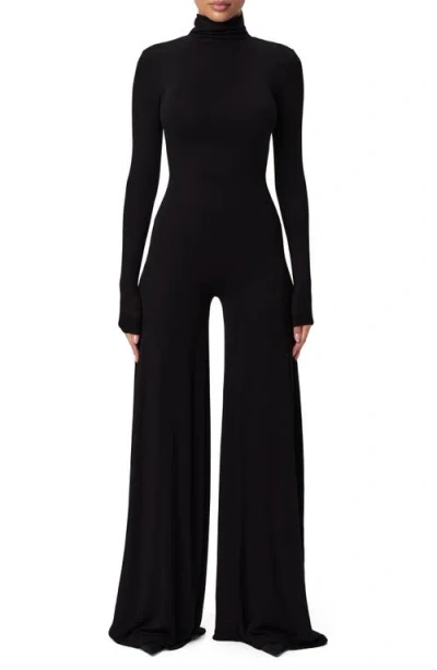 Naked Wardrobe Sculpt Turtleneck Wide Leg Jumpsuit