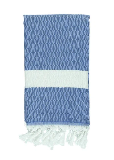 Anaya Charleston Stripe Turkish Cotton Beach Towel In Blue