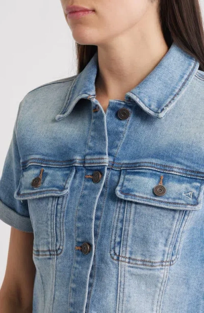 Hidden Jeans Short Sleeve Crop Denim Jacket