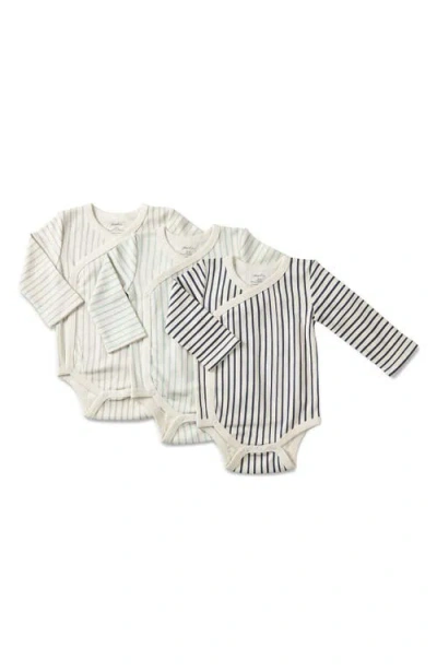 Pehr Stripes Away Long Sleeve Bodysuit In White