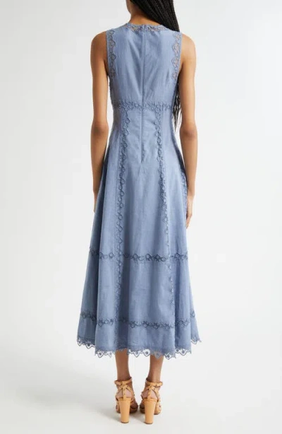 Ulla Johnson Anela Sleeveless Chambray Midi Dress