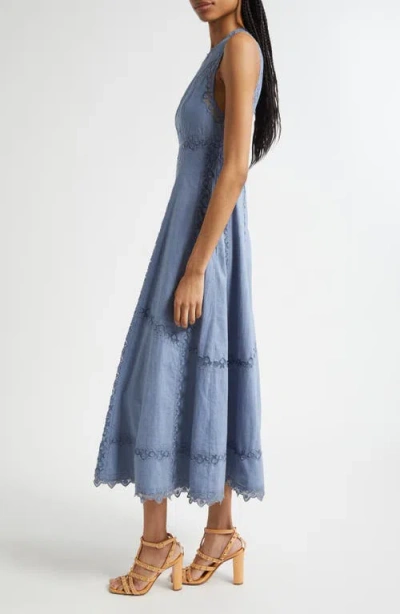 Ulla Johnson Anela Sleeveless Chambray Midi Dress