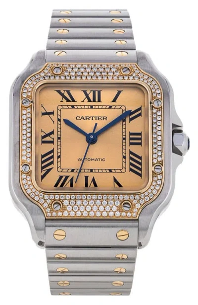 Watchfinder & Co. Cartier  2023 Santos De Cartier Diamond Bezel Bracelet Watch, 35.1mm