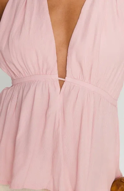 Princess Polly Saddler Plunge Halter Top In Pink