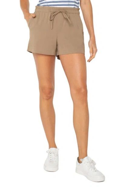 Liverpool Los Angeles Pull-on Woven Shorts In Brown