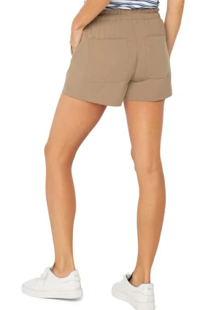 Liverpool Los Angeles Pull-on Woven Shorts In Brown