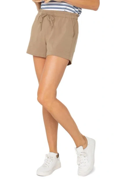 Liverpool Los Angeles Pull-on Woven Shorts In Brown
