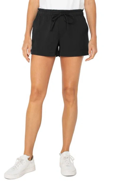 Liverpool Los Angeles Pull-on Woven Shorts In Black