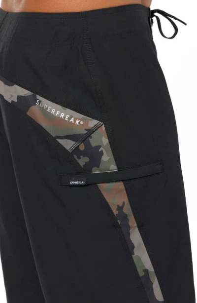 O'neill Superfreak Solid 21 Water Resistant Swim Trunks In Black