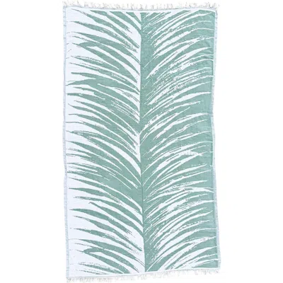 Anaya Tropical Turkish Cotton Beach Towel In Green