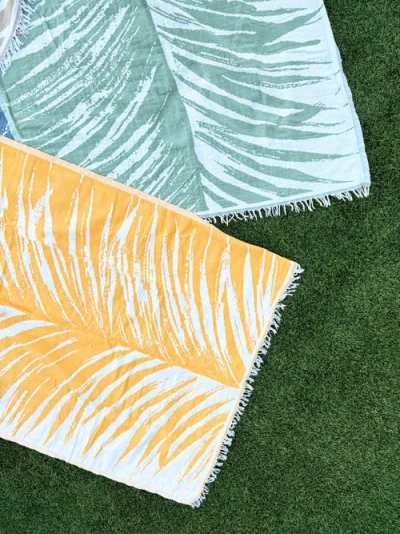 Anaya Tropical Turkish Cotton Beach Towel In Green