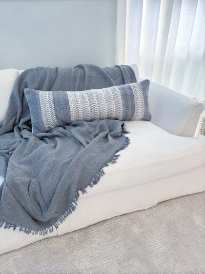 Anaya Crinkled Turkish Cotton Cuddle Throw In Neutral