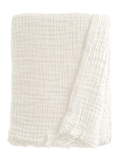 Anaya Crinkled Turkish Cotton Cuddle Throw In Neutral