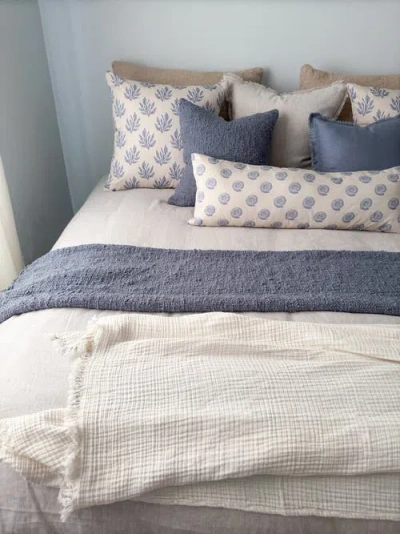 Anaya Crinkled Turkish Cotton Cuddle Throw In Neutral