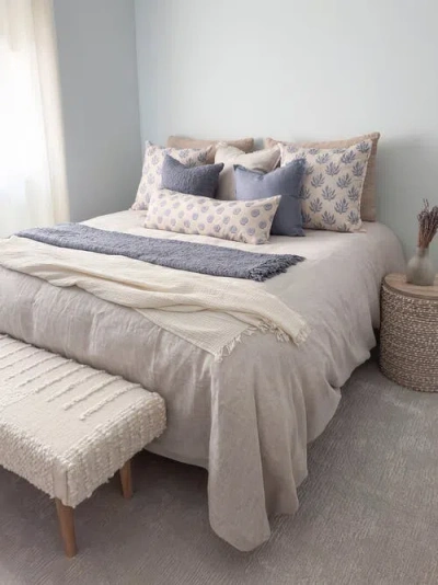 Anaya Crinkled Turkish Cotton Cuddle Throw In Neutral