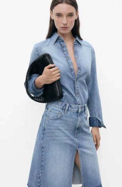 Mango Denim Midi Skirt