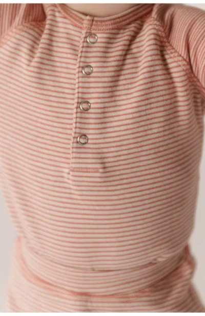 Pehr Sailor Stripe Raglan Sleeve Organic Cotton Bodysuit In Pink