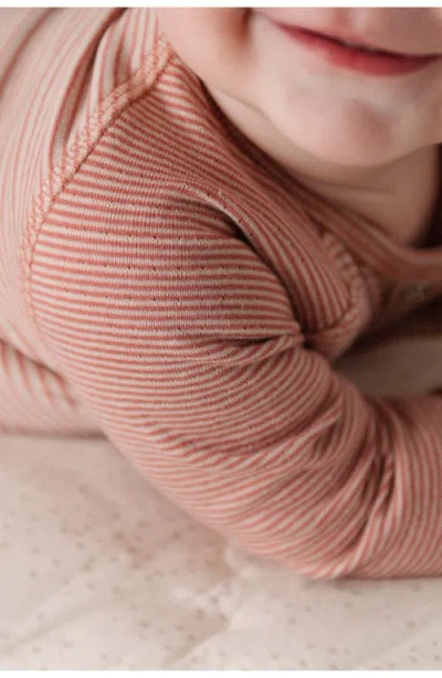 Pehr Sailor Stripe Raglan Sleeve Organic Cotton Bodysuit In Pink