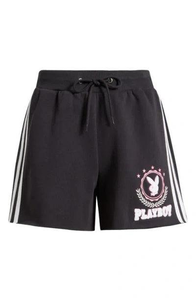 Ptcl X Playboy Varsity Stripe Sweat Shorts In Black