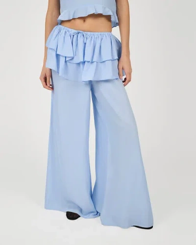 Weworewhat Ruffle Waist Flare Pant