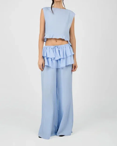 Weworewhat Ruffle Waist Flare Pant