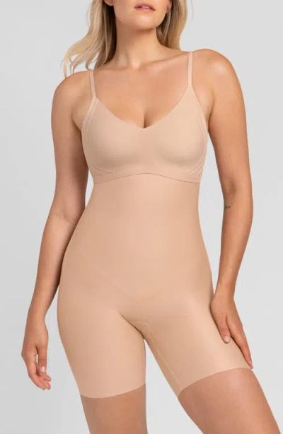 Honeylove No-show High-waist Shaping Shorts In Neutral