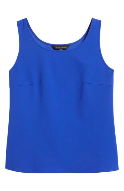 Ming Wang Deco Scoop Neck Stretch Crepe Tank