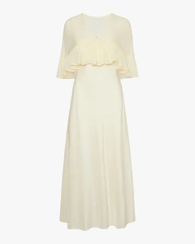 Weworewhat Ruffle Shawl Collar Maxi Dress In White