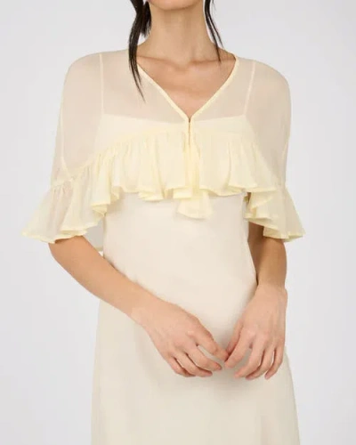 Weworewhat Ruffle Shawl Collar Maxi Dress In White