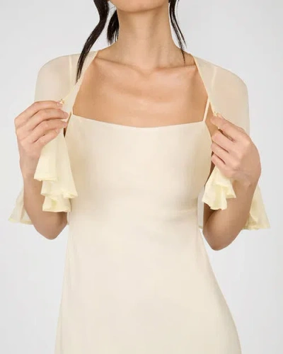 Weworewhat Ruffle Shawl Collar Maxi Dress In White