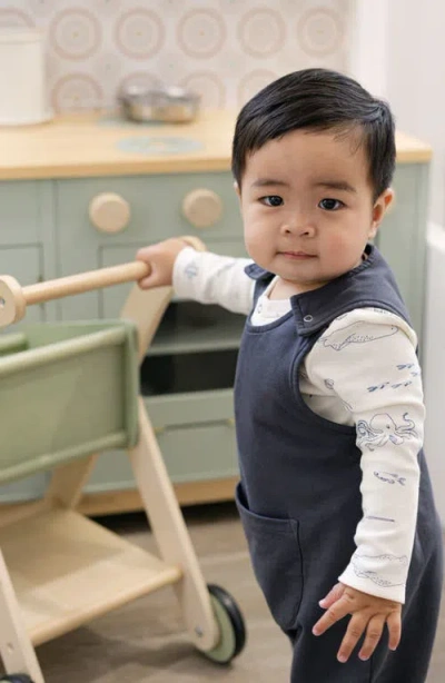 Pehr Organic Cotton French Terry Overalls In Blue