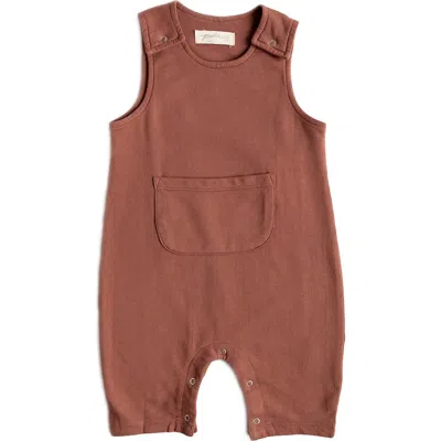 Pehr Organic Cotton French Terry Overalls In Orange