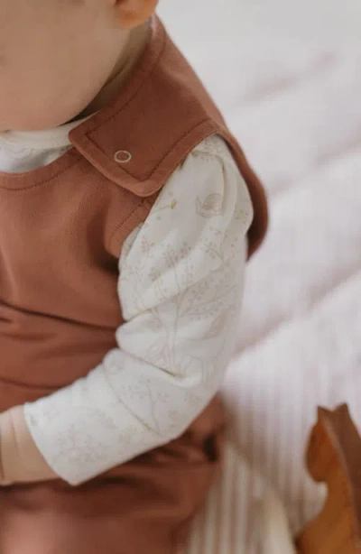 Pehr Organic Cotton French Terry Overalls In Orange