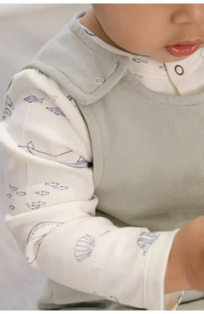 Pehr Organic Cotton French Terry Overalls In Gray
