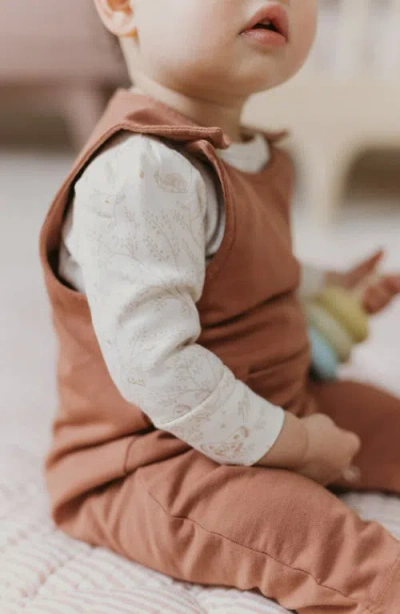 Pehr Organic Cotton French Terry Overalls In Orange