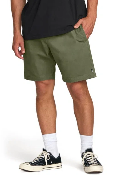 Billabong Larry Layback Twill Drawstring Shorts In Green