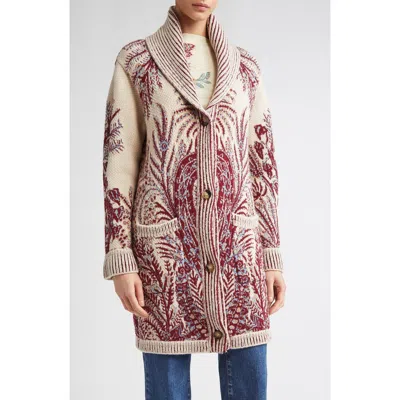 Etro Paisley Wool & Cotton Longline Cardigan