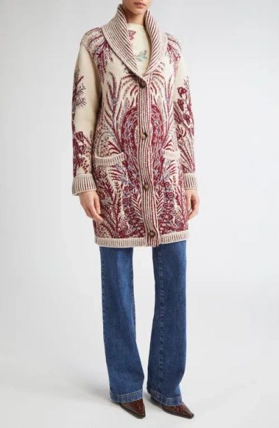 Etro Paisley Wool & Cotton Longline Cardigan