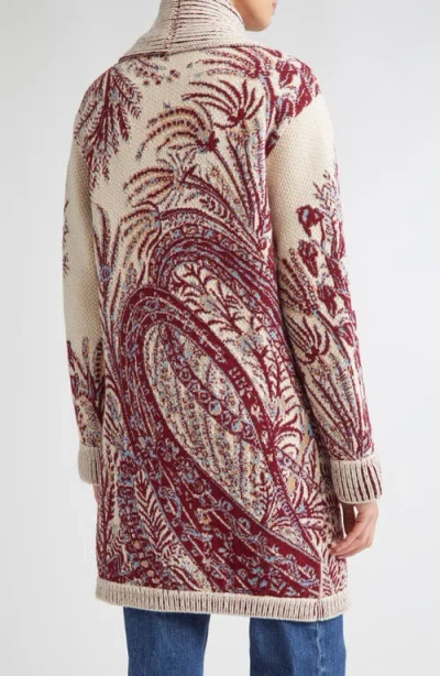 Etro Paisley Wool & Cotton Longline Cardigan