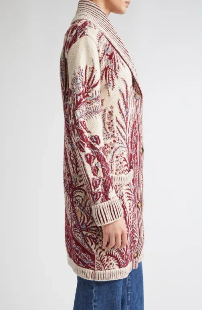 Etro Paisley Wool & Cotton Longline Cardigan