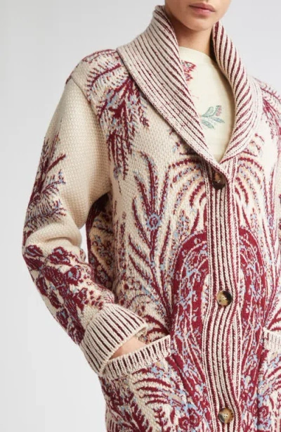 Etro Paisley Wool & Cotton Longline Cardigan