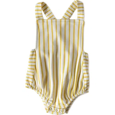 Pehr Crisscross Organic Cotton Bodysuit In Yellow