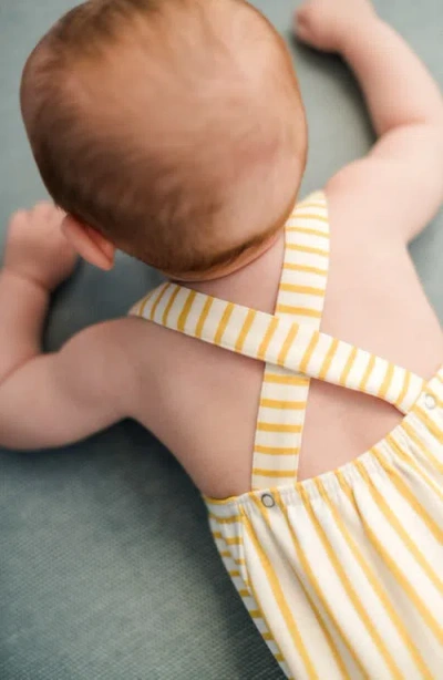 Pehr Crisscross Organic Cotton Bodysuit In Yellow