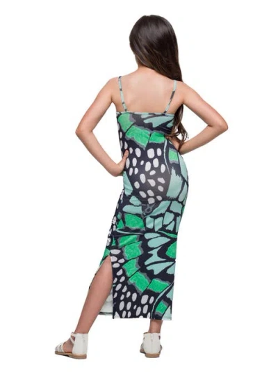 24sevenkid Butterfly Print Spaghetti Strap Maxi Dress