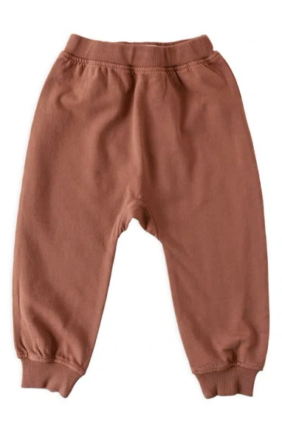 Pehr Organic Cotton French Terry Harem Pants In Brown