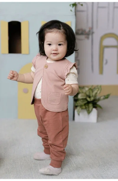 Pehr Organic Cotton French Terry Harem Pants In Brown
