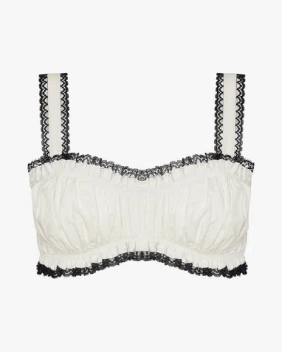 Weworewhat Ruched Crop Top In White