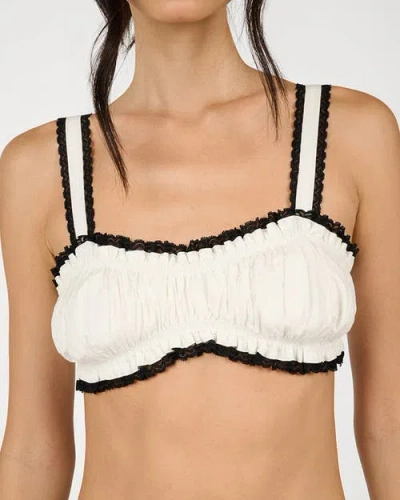Weworewhat Ruched Crop Top In White