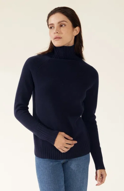 Italic Emma Cashmere Relaxed Turtleneck Sweater In Black