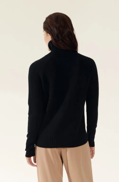 Italic Emma Cashmere Relaxed Turtleneck Sweater In Black